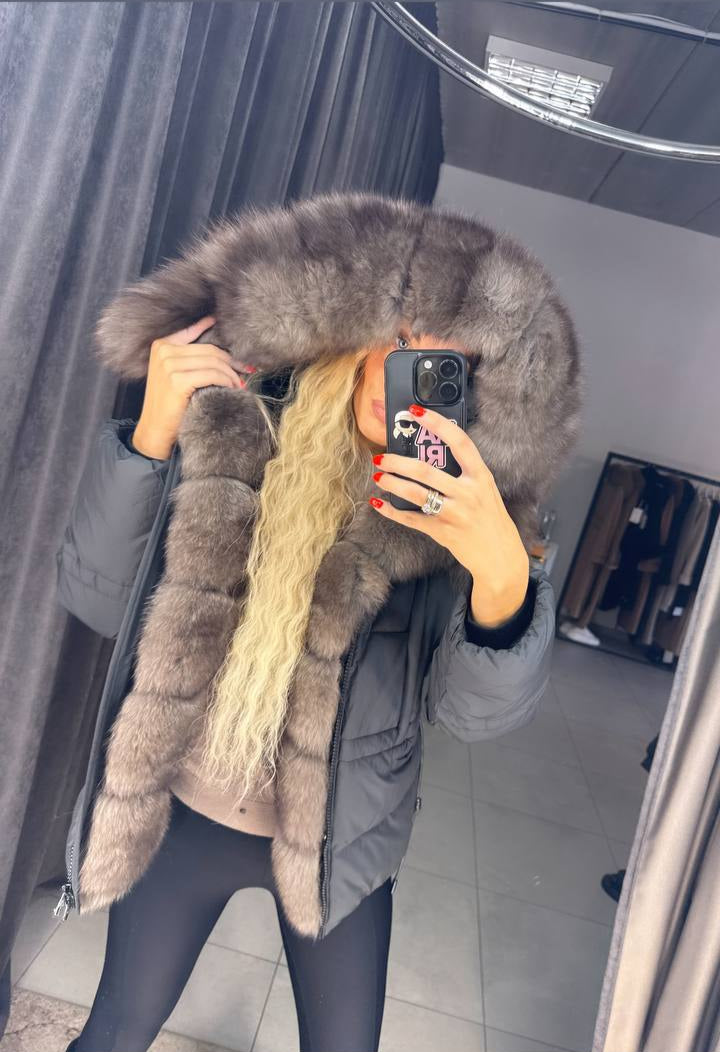 Photo3 of Winter Jacket with Brown Fox Fur from EME boutique