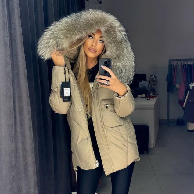 Photo4 of Beige Winter Jacket with Fox Fur from EME boutique