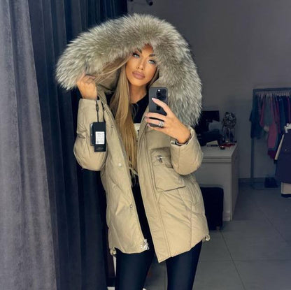 Photo4 of Beige Winter Jacket with Fox Fur from EME boutique