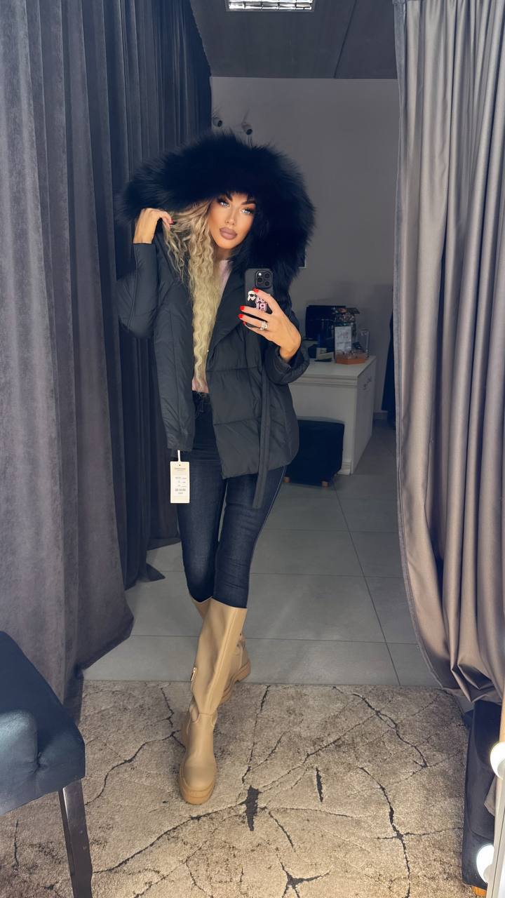 Photo4 of Winter Jacket with Black Fox Fur from EME boutique