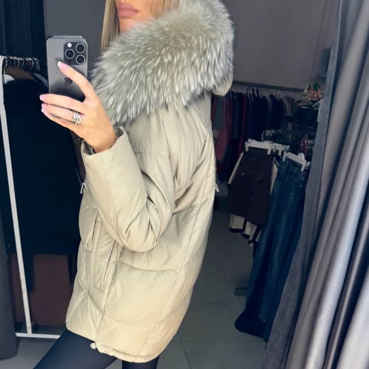 Photo6 of Beige Winter Jacket with Fox Fur from EME boutique