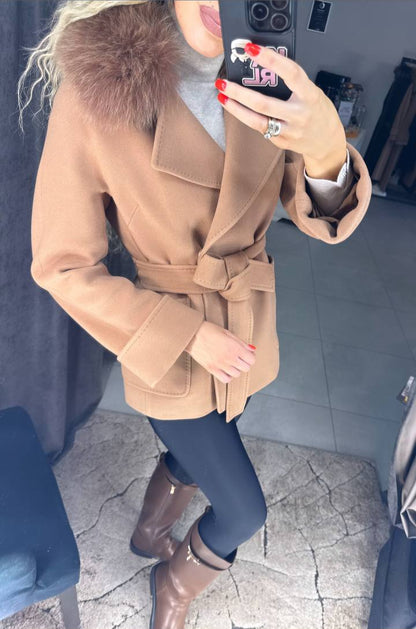 Photo6 of Cashmere Coat with Natural Fur from EME boutique
