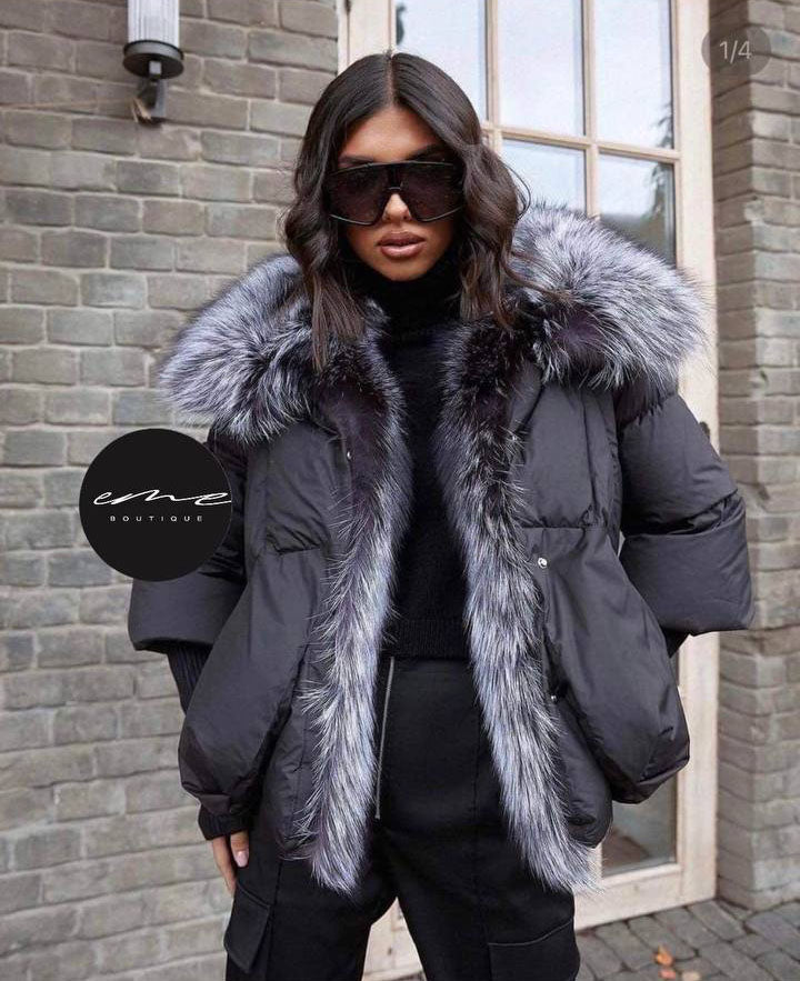 Picture2 Fluffy Onesize Black Winter Jacket From EME boutique