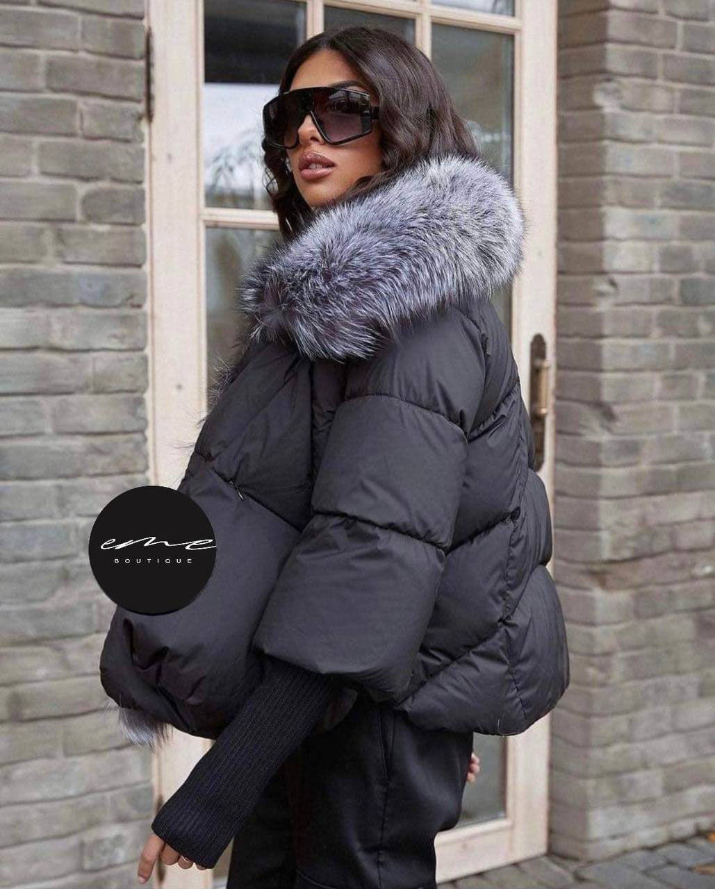 Picture3 Fluffy Onesize Black Winter Jacket From EME boutique