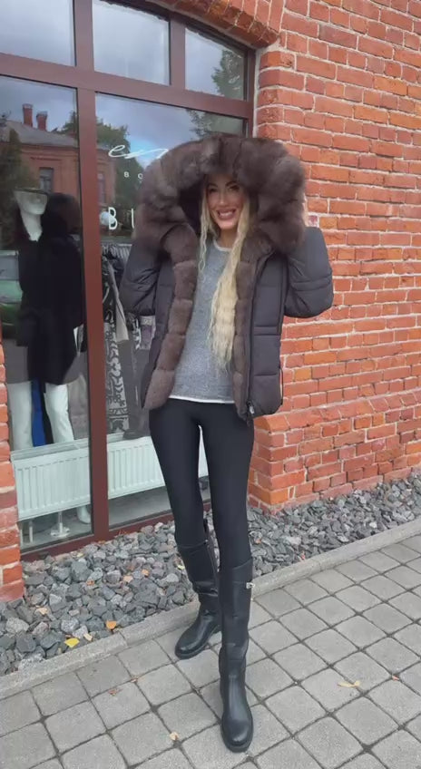 Video1 of Winter Jacket with Brown Fox Fur from EME boutique
