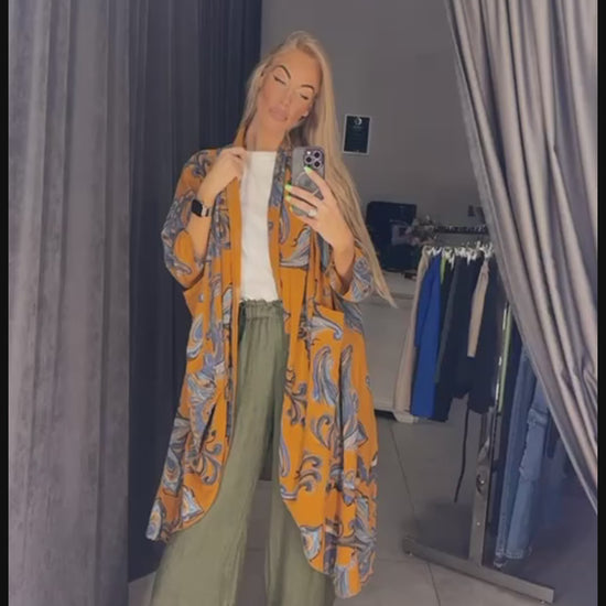 Video of Linen Floral Cardigan for EME boutique