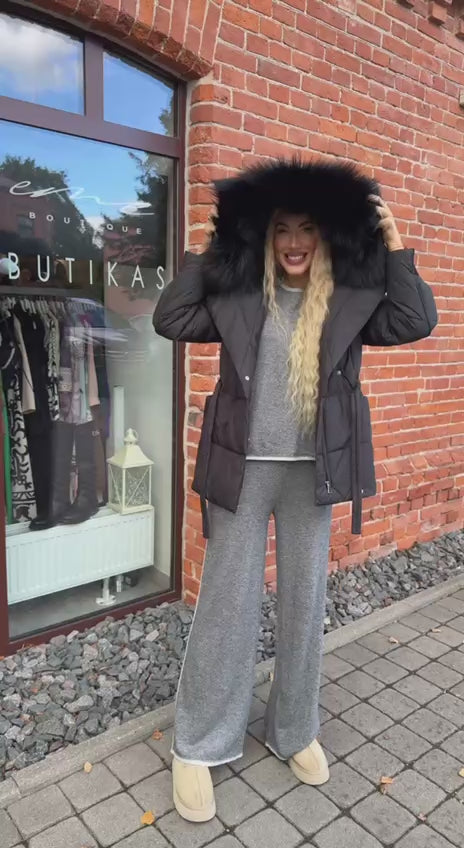 Video1 of Winter Jacket with Black Fox Fur from EME boutique