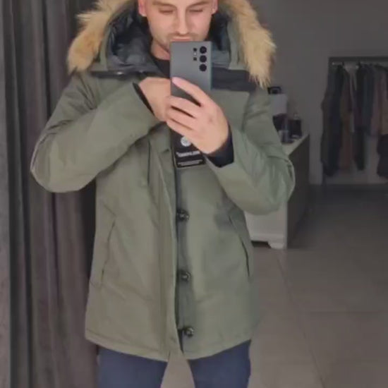 Video of Khaki Short Winter Jacket from EME boutique