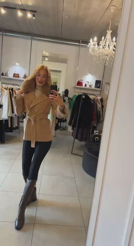 Video2 of Cashmere Coat with Natural Fur from EME boutique