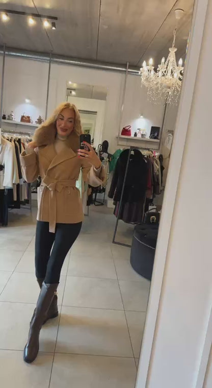Video2 of Cashmere Coat with Natural Fur from EME boutique