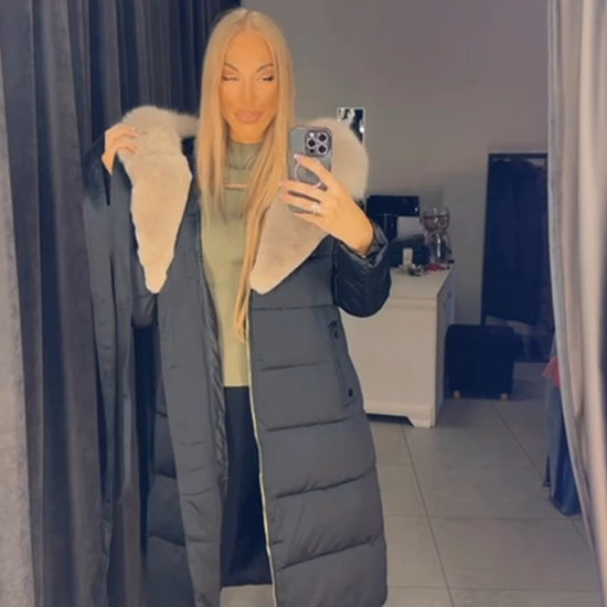 Video1 of Luxurious Winter Coat with Fur Collar from EME boutique